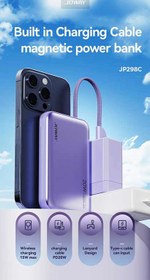 تصویر پاوربانک جووی مدل JP-298Cبا ظرفیت 10000 میلی آمپر ساعت JOWAY JP298C POWER BANK