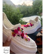 تصویر گیوه زنانه زیره پیو گلدوزی شده سایز ۳۷ رنگ سفید 