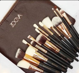 تصویر ست براش زووا فوق العاده پرطرفدار پرتراکم بدون ریزش قابل شست وشو - قهوه ای 