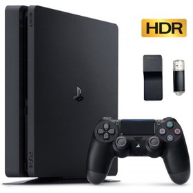 تصویر کنسول بازی سونی PS4 Slim کپی خور نسخه 11، همراه دانگل و دارای یک دسته | حافظه 1 ترابایت (استوک) ریجن 2 کد CUH-2016B | PlayStation 4 Slim (Stock) 1TB 