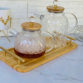 تصویر قوری پیرکس الماسی - ۲ ایتر TEA POT Pyrex Kettle