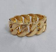 تصویر بنگل زنانه طلایی طرح کارتیر پهن 