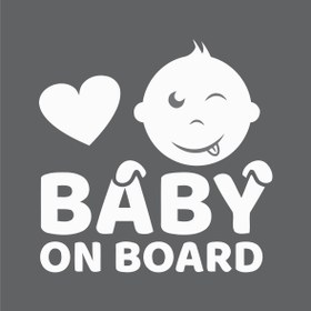 تصویر برچسب بدنه خودرو طرح کودک روی صندلی نشسته - قرمز ا Baby On Board Baby On Board