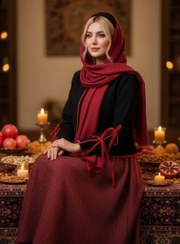 تصویر ست دو تیکه شومیز و دامن زنانه یلدایی شانتون و ریما 