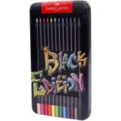 تصویر مداد رنگی 12 رنگ فابر کاستل Faber-Castell Black Edition 12 Colored Pencil