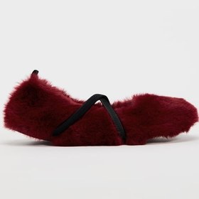 تصویر کفش تخت زنانه برند زارا Zara مدل FAUX FUR BALLET FLATS 