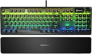 تصویر صفحه کلید بازی های مکانیکی Apex Apex - OLED SMART DISPLAY USB PASTHROUGH SteelSeries Apex Mechanical Gaming Keyboard - OLED Smart Display USB Passthrough and Media Controls Linear Quiet 5 64539 (Electronic Games) by SteelSeries