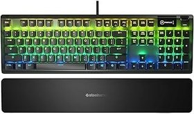 تصویر صفحه کلید بازی های مکانیکی Apex Apex - OLED SMART DISPLAY USB PASTHROUGH SteelSeries Apex Mechanical Gaming Keyboard - OLED Smart Display USB Passthrough and Media Controls Linear Quiet 5 64539 (Electronic Games) by SteelSeries