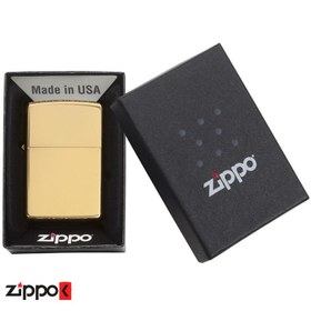 تصویر فندک زیپو اورجینال مدل 254B-HP BRASS W/O SOLID BRASS Original zippo lighter model 254B-HP BRASS W/O SOLID BRASS