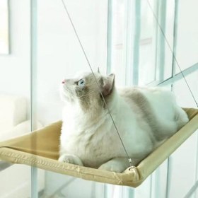 تصویر جای خواب لب پنجره ای گربه بانوج window mounted cat bed