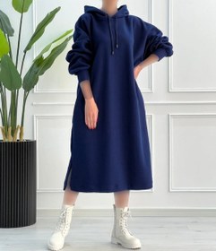 تصویر هودی کلاهدار بلند سایز ۳۶ و ۴۴ رنگ مشکی 