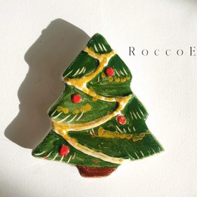 تصویر مگنت سرامیکی طرح کاج کریسمس Ceramic magnetic Christmas tree design