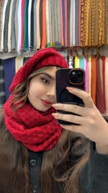 تصویر شال و کلاه بافت 