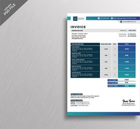 تصویر فاکتور و صورتحساب چند منظوره – Blue modern style invoice 