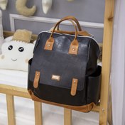 تصویر ساک لوازم نوزاد سه کاره ام اند وای مشکی-قهوه‌ای 