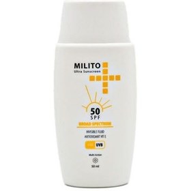 تصویر کرم ضد آفتاب بی رنگ با SPF50 میلیتو 