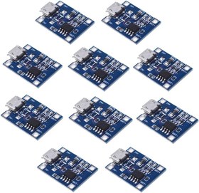 تصویر 10Pcs Micro USB TP4056 Module Board with Protection 5V 1A Dual Functions - ارسال 15 الی 20 روز کاری 