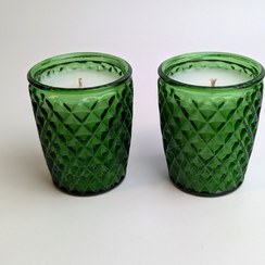 تصویر شمع لیوانی کوچک رنگ سبز 