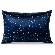 تصویر روبالشی ساتن ابریشم طرح کهکشان سرمه‌ای 