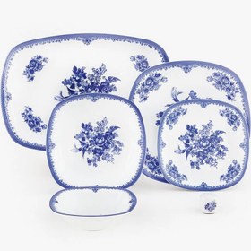 تصویر سرویس چینی زرین 6 نفره غذاخوری فلورانس (27 پارچه) Zarin Iran Quattro Florence 27 Pieces Porcelain Dinnerware Set