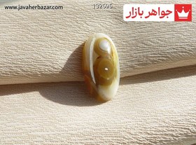 تصویر نگین عقیق باباقوری هندی دوچشم زیبا کد 132595 