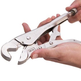 تصویر انبر قفلی مهره گیر 575 گرمی 10 اینچ ایران پتک مدل HK 1010 ا Iranpotk Locking Plier Iranpotk Locking Plier