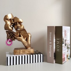 تصویر دکوری چهره دو نفر در حال مطالعه کتاب 