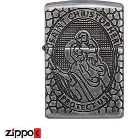 تصویر فندک زیپو اصل Zippo St-Christopher Metal Design 49160 