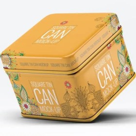 تصویر موکاپ قوطی فلزی (8عدد) tin can mockup