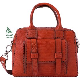 تصویر کیف چرمی نسترن عسلی 