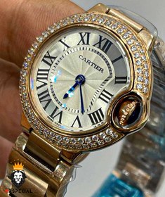 تصویر ساعت مچی کارتیر ست مردانه زنانه بالن بلو بند چرم Cartier Ballon Bleu CR42GL 