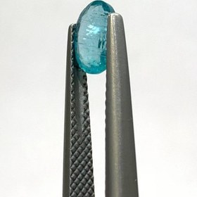 تصویر نگین آپاتیت طبیعی آبی سبز اصل آمریکا تراش اوال سایز 5*7 