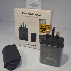 تصویر کلگی کابل دار 45w samsung - سفید 45W PD Adapter USB-C USB-C Cable(5A)