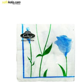 تصویر دستمال سفره گلریز مدل table napkin طرح گل لاله بسته 20 عددی 