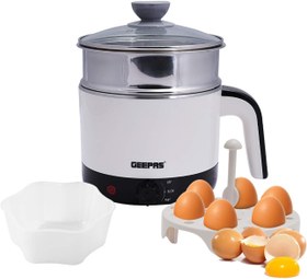 تصویر Geepas 1000W Multifunctional 1.7 L Double Layer Kettle - 3-in-1 Cordless Kettle, Steamer and Egg Boiler - Boil Dry Protection, 2 Speed Heating - Ideal for Steaming Vegetables Boiling Eggs Geepas 1000W Multifunctional 1.7 L Double Layer Kettle - 3-in-1 Cordless Kettle, Steamer and Egg Boiler - Boil Dry Protection, 2 Speed Heating - Ideal for Steaming Vegetables Boiling Eggs