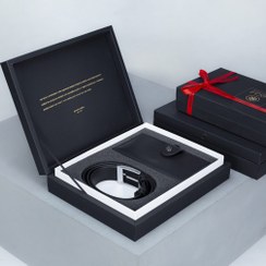 تصویر ست چرم مردانه (کیف پول، کمربند) 