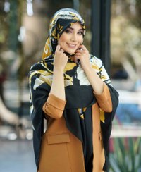 تصویر روسری وال ترک قواره 140 مجلسی 4رنگ مشکی برند gnt کد 151 Gnt scarf code 151