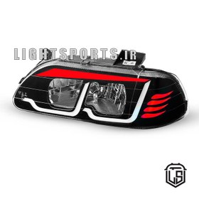 تصویر چراغ جلو اسپرت پراید ۱۳۱ طرح I8 قرمز 
