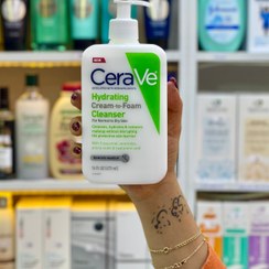 تصویر شوینده آبرسان مخصوص پوست نرمال و خشک مدل کرم به فوم سراوی 473 میل CeraVe Hydrating Cream-to-Foam Cleanser For Normal to Dry Skin