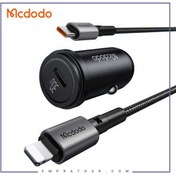 تصویر شارژر فندکی مک دودو مدل CC-7492 توان ۳۰ وات به همراه کابل لایتنینگ 