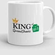 تصویر لیوان سرامیکی مدل KING of Spreadsheets کد M02 (زیرلیوانی) 