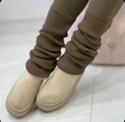 تصویر لگ وارمر بافتنی 