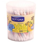 تصویر گوش پاک کن سپتونا مدل Kids بسته 100 عددی ا Septona Kids Cotton Swab 100pcs Septona Kids Cotton Swab 100pcs