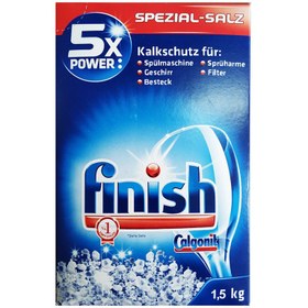 تصویر نمک ماشین ظرفشویی فینیش 1.5 کیلوگرم – آنزیم دار – Finish calgonit 1,5kg spezial – salz 