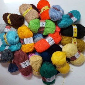 تصویر کاموا بهاران رنگی نازک دولا بسته ۲۵ عددی 