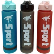 تصویر قمقمه ورزشی نی‌دار ۱ لیتری ضد نشت | مناسب باشگاه و سفر 