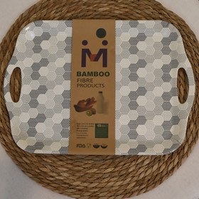 تصویر سینی بامبو سایز بزرگ-مدل سیاه سفید Bamboo Fiber