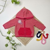 تصویر سویشرت نوزادی دخترانه آستین بلند برند لوپیلو طرح گل و قلب آستر دار و تکه دوزی شده سرخابی رنگ - 2 تا 6 ماه 