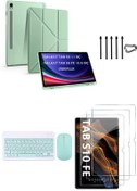 تصویر کاور تبلت قاب ORIGAMI SAMSUNG GALAXY TAB S10 FE + موس کیبورد نوک یدکی قلم S محافظ صفحه A.GREEN Covpor 