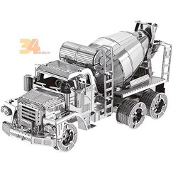 تصویر پازل فلزی سه بعدی ماشین بتن میکسر 